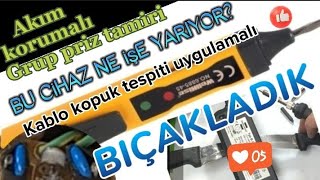 Elektrik dedektörü ile kablo arıza tespiti, Akım korumalı Grup priz tamiri Cable fault detection