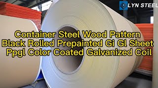 Container Steel Wood Pattern Black Rolled Prepainted Steel Coil