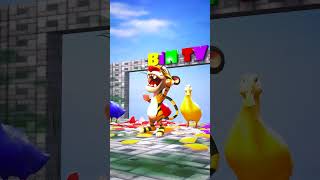 5 Giant Duck Cartoon With Yellow Tiger #shorts #shortvideo