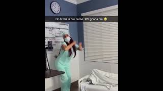 Nurse dances for tiktok at job