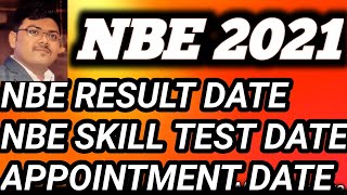 #NBE RESULT NOTICE #NBE SKILL TEST DATE ANNOUNCED