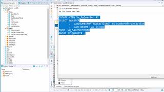 Create View in Apache Derby Vw ByQuarter
