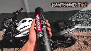 Ns200 maintenance | how to clean chain at home | easy method | chain clean and lube