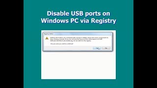 Disable USB ports on Windows PC via Registry