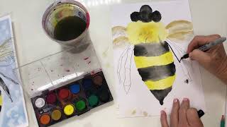 Bee Watercolour Art-Lower School