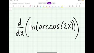 Derivative of ln(arccos(2x))