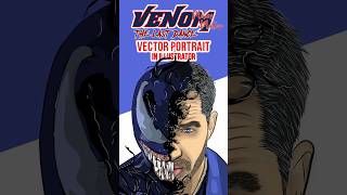 How to Create a Venom Vector Portrait in Illustrator #shorts #marvel #vector #venom2 #spiderman