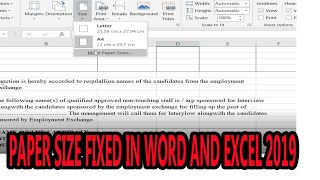 Page size Fixed Office 2019 in Word and Excel [Fixed]