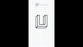 very easy how to draw 3D letter U 3D U drawing