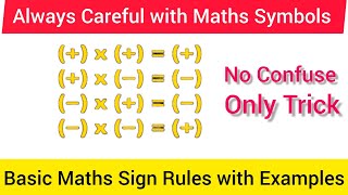 Basic Maths sign Rules with Examples in telugu #No confusion only Trick