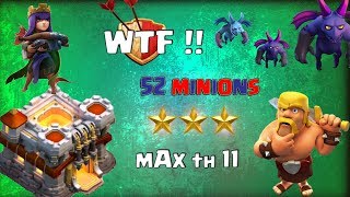 TH11 War Attack Strategy 2018 | Crazy attack 52 Minions kill Max TH11