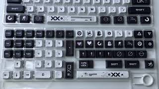 Print Stream Keycap XDA Profile PBT Keycap Set Black White Mechanical Keyboard Keys