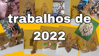 trabalhos feitos durante o ano de 2022 madeira,resina e outros para gerar renda extra