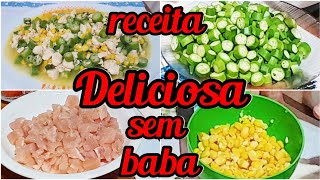 Como fazer frango com quiabo e milho 🌽 🌽?Quiabo sem baba [passo a passo].