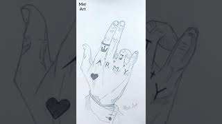 How to draw BTS jungkook's hand//Satisfying creative Art. #Drawing. #Shorts