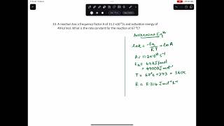 How to solve for the rate constant using the Arrhenius equation