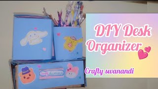 💖DIY desk organizer💕 from cardboard✨#craftyswanandi#diyorganiser