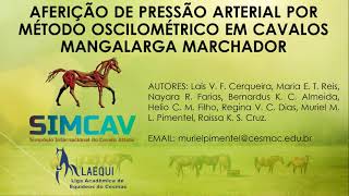 #02 AFERIÇÃO DE PRESSÃO ARTERIAL POR METODO OSCILOMÉTRICO EM CAVALOS MANGALARGA MARCHADOR - LAÍS ...