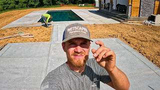 Pool Patio looks insane!! Final clean up before we build the pavilion [Inground pool construction]