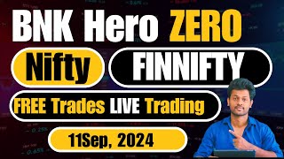 Live Trading Banknifty for 11Sep, 2024 | Intraday Options Buying in Telugu | Hero Zero Free Trades