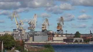 Harbour cranes.