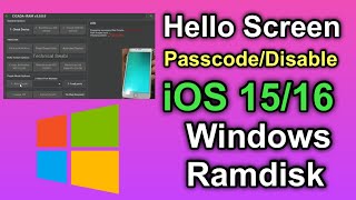 Hello Screen/Passcode Disable iOS16 iCloud Bypass | iRAM V3 Windows Ramdisk Tool iOS16 |