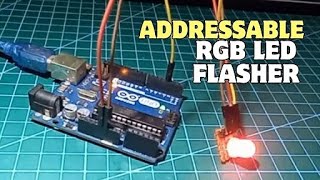 Addressable RGB LED Flasher with Arduino Uno Microcontroller and Fastled Library