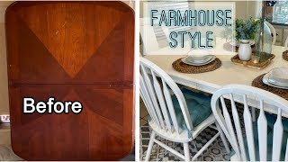 Kitchen Table Makeover | Farmhouse | Fresh & Clean Look