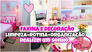 FAXINA NA CASA 🏡 DECORAÇÃO ROTINA LIMPEZA E ORGANIZAÇÃO ALMOÇO RECEBIDO DOS SONHOS 💕FAXINEI