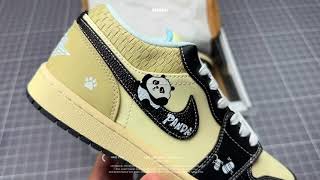 Special Customized Nike Air Jordan 1 Low "Panda Beige Black"! #airjordan1low #nikeshoes #sneakerhead