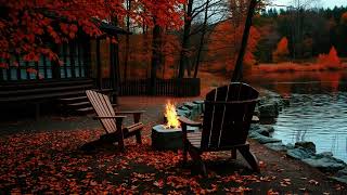 🌽🍎🦌🐂Soothing Sounds of Noon Autumn Lakeside Ambience🔥🍁