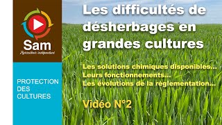 Les difficultés de désherbages en grandes cultures. Les solution chimiques disponibles. Vidéo N°2