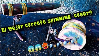 🥵🎣Como hacer el mejor carrete de pesca casero 🎣😱//homemade spinning fishing reel