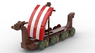 How to build LEGO Viking Ship, MOC, speed build in 4K