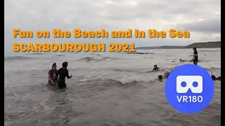 Fun on the Beach and in the Sea at Scarbourough Seaside UK Holiday 2021 in VR 180 3D!