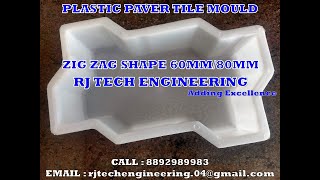 RJ Tech Engineering PLASTIC paver tile mould ZIG ZAG shape 60MM,80MM 8892989983