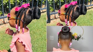 Beautiful & Easy Hairstyle on Toddler / Little Black Girls/ Simple and Cute Hairstyles on Short Hair