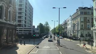 London Bus Route 23 Upper Deck Front View (Great Western Road towards Aldwych)