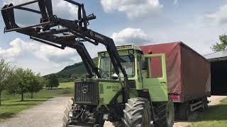 MB trac beim Ballen Transport