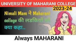 Nimali Mam ने Maharani college की लडकियों को क्या कहा..#maharanicollege #Nimalimam#2023#jaipur#video