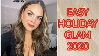 HOLIDAY MAKEUP TUTORIAL 2020 | SIMPLE GLAM | CLASSIC WINGED LINER & RED LIP