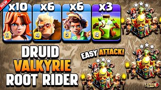 TH16 ROOT RIDER VALKYRIE Attack With DRUID & OVERGROWTH | Best TH16 Attack Strategy - Clash Of Clans