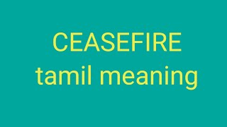 CEASEFIRE tamil meaning/sasikumar