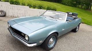 1968 camaro convertible after paint in grotto blue!