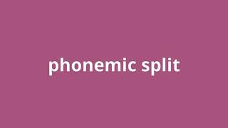 what is the meaning of phonemic split