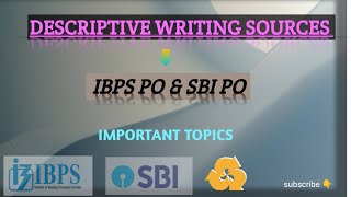 IBPS PO & SBI PO DESCRIPTIVE WRITING SOURCES &IMPORTANT TOPICS WHERE WE PRACTICE.✨💥