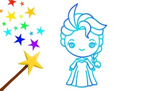 Leer om Elsa uit Frozen te tekenen voor kinderen! Kan jij het vallende hartje vinden?