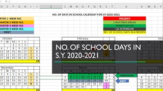 Number of School Days in School Year 2020 -2021