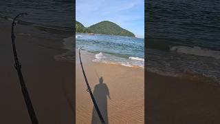 Pesca de praia em Ubatuba SP,  Praia Vermelha do Norte #fishing #pesca #pescariapraia