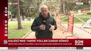 Selin vurduğu Antalya’da tarihi Kaleiçi surunun bir kısmı yıkıldı | TRT Haber